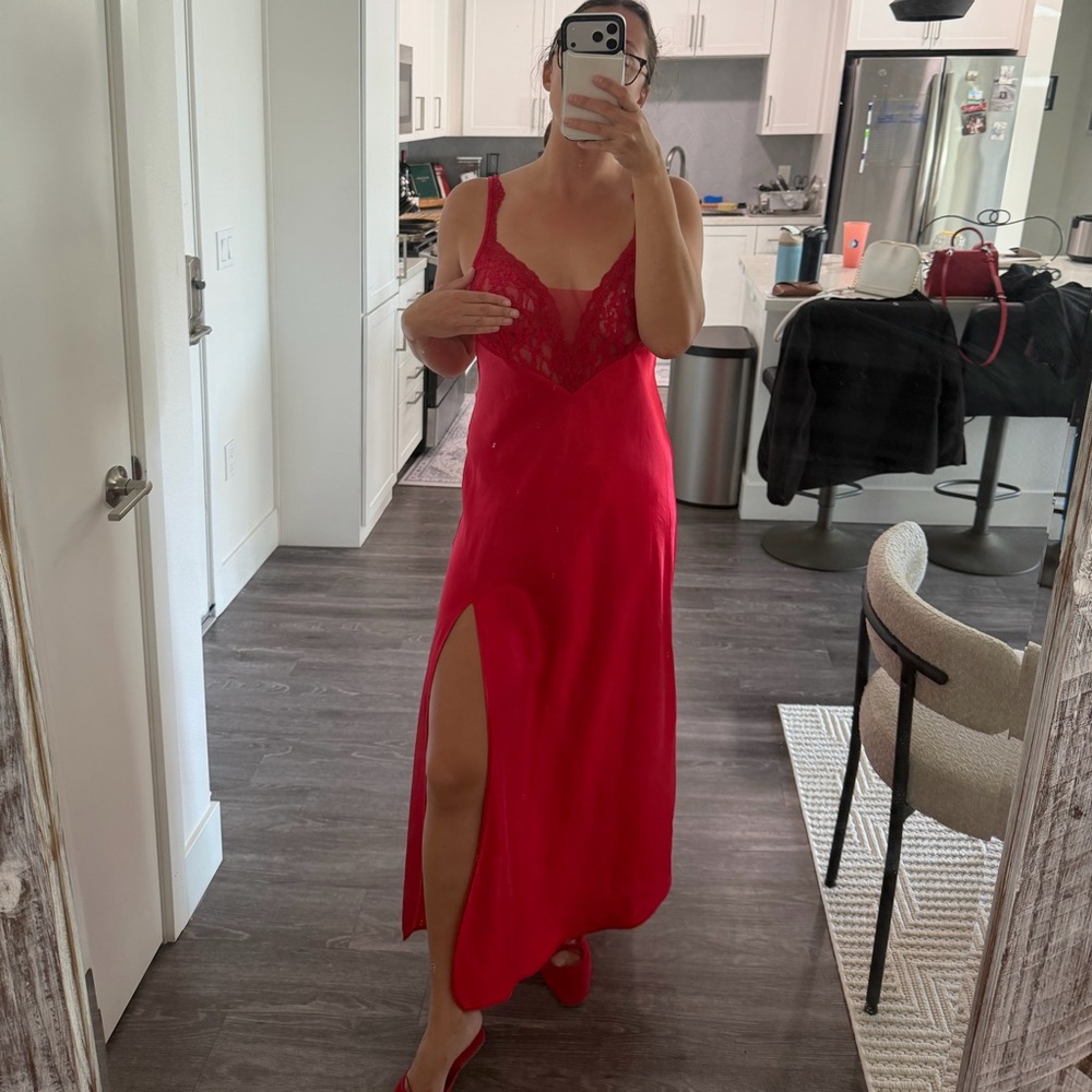 Victoria's Secret Red Lace Slip Dress